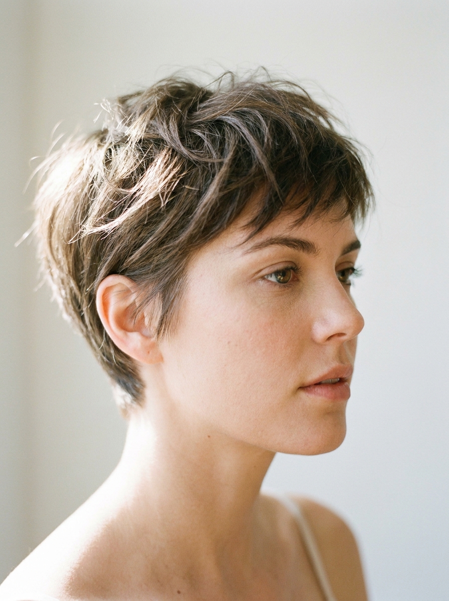 Tousled Pixie Cut als Chaotische Kurzhaarfrisuren Inspiration 2026